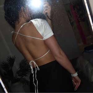 Zara open back shirt